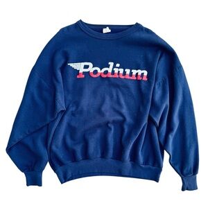 VTG Podium Logo Racing Crewneck Sweatshirt Size: XL